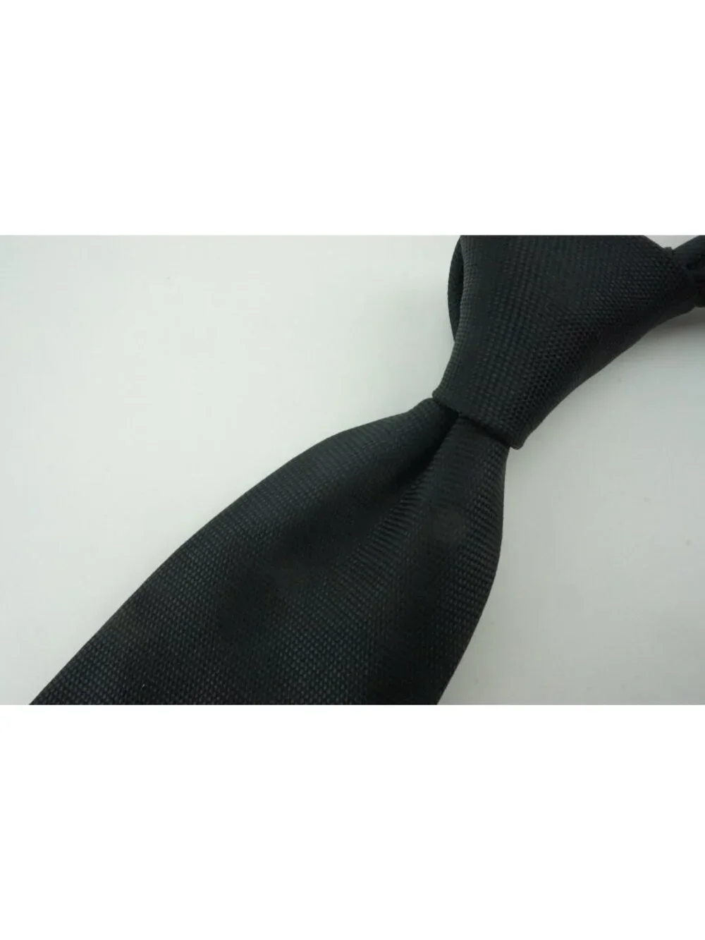 Eton Coal Black Woven Basketweave 100% Silk Tie Brand New With Tags